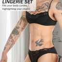 Mens Sissy Lingerie Set Lace Bra Top Briefs Crossdressing Gay Role Play Adjustable Straps Underwear S-2XL (XL)