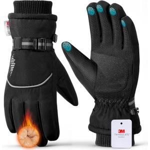 rivmount Winter Waterproof Ski Snow Warm Gloves for Women Men, Windproof Cold Weather Thermal with Touchscreen Fingers, for Running Driving Cycling Hiking Biking Outdoor Sports Daily Work