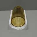 Battery Operated Lamp, Cordless Table Lamp with Timer, Desk Bedside Lamps with LED Warm Light, Glass Small Table Lamp for Bedroom, Bathroom, Living Room, Home Decor - Amber