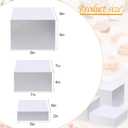 Suzile 9 Pcs Acrylic Buffet Risers Display Box Cube 5 Sided Food Riser Table Stand for Display with Hollow Bottoms for Party, 8 x 8 x 6, 7 x 7 x 4 Inches, 6 x 6 x 2 Inches(White)