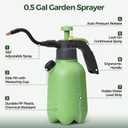 T4U 1/2 Gallon Pump Sprayer with Flexible Adjustable Nozzle, PP Hand Pump Pressure Sprayer with Built-in Measuring Cup for Home Garden Plant Care and Household Cleaning, Indoor & Outdoor Use