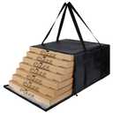 CIVJET Insulated Pizza Delivery Bag for Carry Hot, 20" x 20" x 6" Carrier Warmer, Insulated Food Delivery Bag, Insulated Grocery Cooler Bags for Catering/Drivers Commercial Food Warmers（Black, 1Pk）