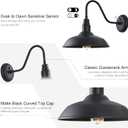 14 Inch Dusk to Dawn Barn Lights Outdoor, Large Gooseneck Barn Light, Matte Black Exterior Goose Neck Light, Outside Farmhouse Light Fixtures Wall Sconce for Porch, Garage, House, 4 Pack