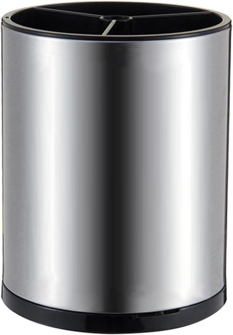 Stainless Steel Rotating Utensil Holder, 6.2L X 6.2W X 8H