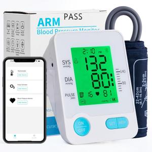 Blood Pressure Monitor: PickTalk Upper Arm Blood Pressure Monitors for Home Use - Adjustable Blood Pressure Cuff 9-17 in - Bluetooth Enabled-Large Backlit Display - Stores 2x99 Readings