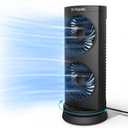 Dr. Prepare Tower Fan Oscillating Fan, Portable Desk Fan with 3-Speed Options, Dual Air Circulation, 110 Oscillation, 3 Timers, Personal Quiet Table Fan for Home Office Desktop Bedroom, 13 inch