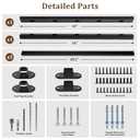 Akenow 36in H X 3 Ft W Deck Railing Kit, Black Porch Railing with Screws, AAMA 2604 Coat Modular Deck Kits for Outdoor Decks, Porches & Balconies Terraces, Gardens