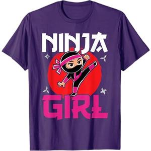Cute Ninja Fighter Costume Ninja Girl T-Shirt, Size XS