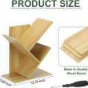 YOKIVE 3 Tier Small Tree Bookshelf, Mini Short Desktop Bookshelf Wooden Bookcase Book Organizer for Desk Home Office Living Room Bedroom, Light Walnut