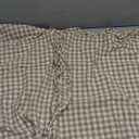 Taupe/White Plaid Ruffle Pillowcases Farmhouse Standard Size Pillow Shams 20"x26", Shabby Checkered Gingham Washed Cotton Pillow Covers Set of 2