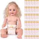 BABESIDE 30 Pcs Reborn Baby Doll Diapers Set for 17-24 Inch Babydolls, Cute Animal Patterns Babydoll Diapers Dolls Underwear for Lifelike Reborn Baby Doll Accessories