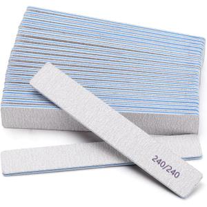 25 Count 240/240 Grit Nail Files for Natural Nails, Double Sided Emery Boards Fine Grit Nail File Manicure Tools