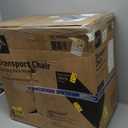 Medline Durable Folding Steel Transport Wheelchair with 12-Inch Wheels, 19-Inch Seat Width, Gray Frame, Microban, Teal Upholstery