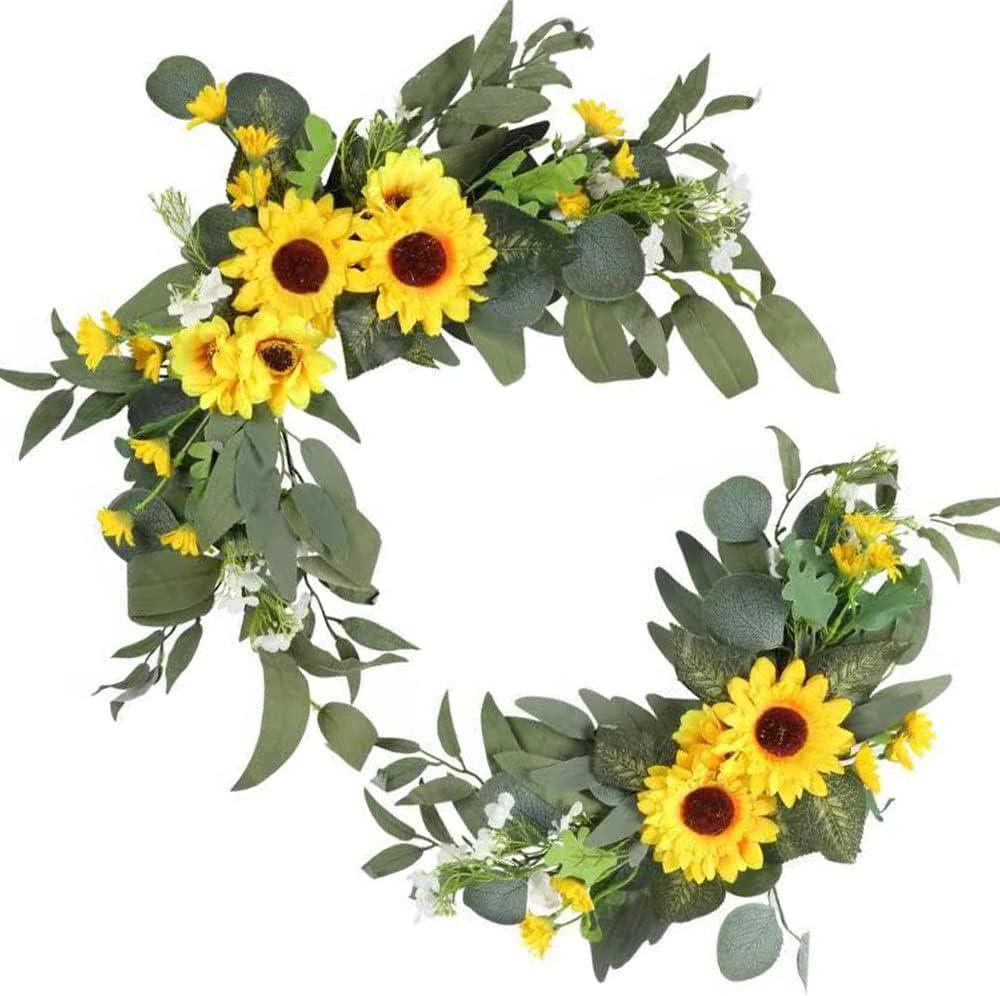 H&W 2pcs Artificial Wedding Arch Flowers for Wedding Sign, Floral Swag Dusty Decor for Reception Ceremony Backdrop Sweetheart Table Sunflower H&W 2pcs Artificial Wedding Arch Flowers for Wedding Sign, Floral Swag Dusty Decor for Reception Ceremony Backdrop Sweetheart Table Sunflower