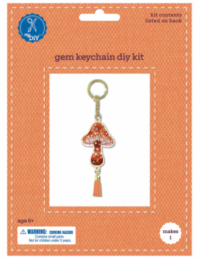 3pcs Mushroom Gem Keychain DIY Kit