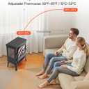 VEVOR 25.5inch Freestanding Fireplaces, 1500W 5120BTU Portable Electric Fireplace Stove Heater, with Overheating Protection,Adjustable Flames,Timer, Remote,for Living Room,Bedroom,Black