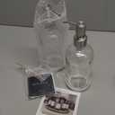 AmazerBath Soap Dispenser, 2 Pack Glass Soap Dispenser with Pump Stainless Steel, 17 Oz Hand Soap Bottles Bathroom Kitchen, Clear