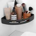 BWE Corner Shower Shelf(1 Pack),Rustproof Stainless Steel Shower Caddy,Wall Mount Bathroom Shower Organizer,Black Shower Shelves for Inside Shower,Drilling Installation (One Tier)