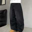 Mens Wide Leg Jeans Super Baggy Pants Y2k Loose Fit Denim Jeans Skater Trousers Streetwear (XXL)