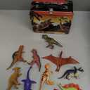 Zippytots Dinosaur Toys for Kids 3-5-7-14 Realistic Plastic Dinosaur Figures with Metal Storage Box & Learning Booklet - Educational Dino Figure Toys for Boys Girls Toddlers