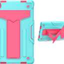 Tablet Protection Case Compatible with Samsung Galaxy Tab A7 10.4 Inch T500/T505 (2020),with Kickstand Three-Layer Hybrid Full Body Case Rugged Shock-Proof Fall Protection Cover tablet accessory(AQUA+