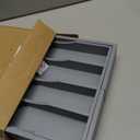 Expandable Bamboo Kitchen Drawer Organizer for Cutlery and Utensils, Adjustable Bamboo Wood Cutlery Tray in Drawer for Flatware and Silverware in Kitchen, (Grey) (7 Slots Expandable)