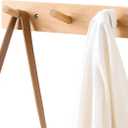 Hickory Wood Coat Rack Wall Mount 12 inches, Wooden Coat Hooks with 3 Hooks Coat Hanger for Hanging Hat Jacket Purse, Wall Hooks for Entryway, Bathroom, Bedroom, Natural