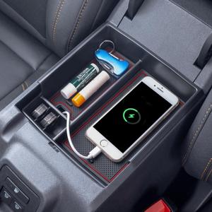 TOPINSTALL New Red Tray Compatible with 2021-2024 Ford Bronco & 2025+ Bronco 2-Door & 2025+ 4-Door Manual Transmission, Full Size Bronco Organizer (Not for Sport Model & 25 4 Doors AT)