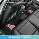 Road Comforts Car Floor Mats Full Set Front & Rear Car Floor Mats with Aluminum Design, Anti-Slip Backing, All-Weather Protection, Trim-to-Fit Car Mats for Most Sedans, SUVs & Vans - Pink