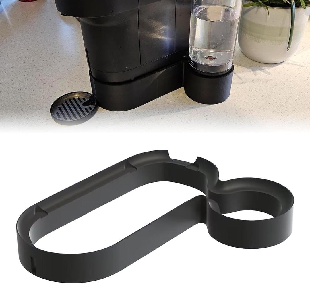 Coffee Machine Riser Stand with Cord Organizer, 1’’ or 2.5’’ Height Adjustable ABS Base Compatible with Nespresso Vertuo Pop Plus, Anti-Slip Mat Black Counter Saver（1 inch）