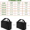 Small Tool Bag,Close Top Wide Mouth Tool Organizer Bag,Large Capacity Tool Bags for Men,Canvas Tool Storage Bag for Storage Handbag for Screwdrivers,Wrench,Pliers Hand Tools (black, 20 Inch)