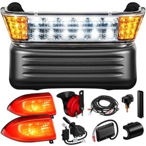 Deluxe Club Car Headlight and Taillights Kit for Precedent 2004-Up Electric Models, 12V Golf Cart Street Legal Light Kit, Includes Headlight, Taillights, Turn Signal kit