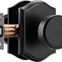 Interior Pismo Doorknobs for Bath & Bedroom, Black Door Knobs with Camelot Trim, Heavy Duty Door Knob with Lock (1-Privacy)