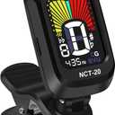 Clip-On Tuner for Guitar, Bass, Ukulele, Violin, Viola, Chromatic Tuning Modes, 360 Degree Rotating, Fast & Accurate, Easy to Use