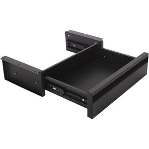 POPMOON Under Desk Drawer For Desk 13.8 * 8.8 * 3.5 in, Pull out Storage Organizer with Slide Extension Mounted Under Flat Wooden Table or Workbench, Carbon Steel Hidden Desk Drawer
