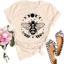 Womens T Shirts Hawaiian Flowers Short Sleeve T-Shirt Summer Loose Fit Crewneck Tee (Yellow, L)