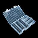 YXQ AA AAA Battery Storage Box Organizer Holder Clear Plastic Case Container Portable-Holds 60xAA + 40AAA Batteries