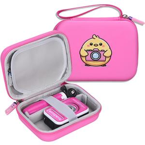3 x Kids Camera Case for Vtech Kidizoom Creator Cam, Cute Kid Toy Camera Storage Case Bag for Vtech Kidizoom Camera Pink with Pocket Holds Tripod Accessories (Box Only) (Box Only) (Pink)