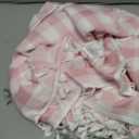Laolitou Spring Pink Checkered Tablecloth Rectangle Washable Buffalo Plaid Table Cloth with Tassel Cotton Linen Gingham Table Cover for Dining Room, Pink, Rectangle, 55''x120'', 10-12 Seats