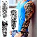 VANTATY 20 Sheets Extra Large Full Arm Temporary Tattoos For Men Adults, Tiger Snake Leopard Lion King Temporary Tattoos Sleeve For Women, Temp Waterproof Fake Tattoo Stickers For Kids Warrior Tatoos