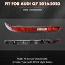 KAKSEY Rear Bumper Reflector Tail Light Fog Lamp Compatible with Audi Q7 2016 2017 2018 2019 2020 2021 2022 Replace 4M0945096A (Right Passgenger Side)