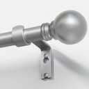 Modern Silver Curtain Rods for Windows 72 to 144 Inches Adjustable Length Heavy Duty 1" Diameter Long Window Curtain Rod with Round Decorative Finials for Bedroom Living Room Kitchen Farmhouse