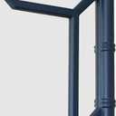 Bamboo-Look Solid Wood Window Pane Mirror 23" X 31" - Blue