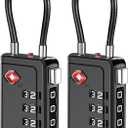 Puroma TSA Approved Luggage Travel Locks with Open Alert Indicator, 4 Digit Combination Resettable Code Zinc Alloy Lock for Suitcase, Backpack, Bag, Toolbox, Locker (4 Pack, Black)