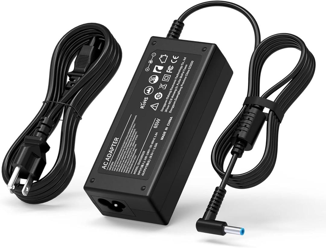 65W Laptop Charger Blue Tip for HP Pavilion x360 14 15 17, Envy x360 13 15 17, Elitebook 840 G5, Zbook 14u G4 G5 15u 15 G3 Notebook PC AC Adapter Power Supply Cord