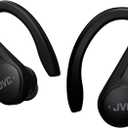 JVC Sport True Wireless Earbuds Headphones, Lightweight and Compact, Long Battery Life (up to 30 Hours), Sound with Neodymium Magnet Driver, Water Resistance (IPX5) - HAEC25TB (Black), Small