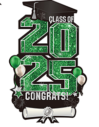 2025 Extra Large 47.2 Inch Graduation Yard Sign Congrats Grad Lawn Yard Decor Class of 2025 DIY Name Yard Sign with Metal Stakes for College High School Grad Outdoor Party Supplies, Green