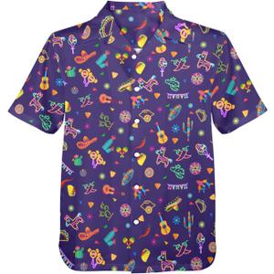 HUGLAZY Fiesta Shirts for Men Fiesta Attire Mexican Shirts Taco Party Cinco De Mayo Outfit Funny Hawaiian Shirt Camisas Mexicanas para Hombre, Large (Red, L)