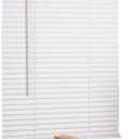 LOTUS & WINDOWARE Cordless Mini Blind, 1" Vinyl Slats, 47" Wide x 84" Long - White, Window Blinds for Home and Office, Interior Door Blinds - Light Filtering