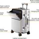 Carry on suitcase Zipperless Luggage,Polycarbonate Aluminum Hard Shell, Expandable Carry-On Suitcase with Spinner Wheels, 26 Inch Cabin